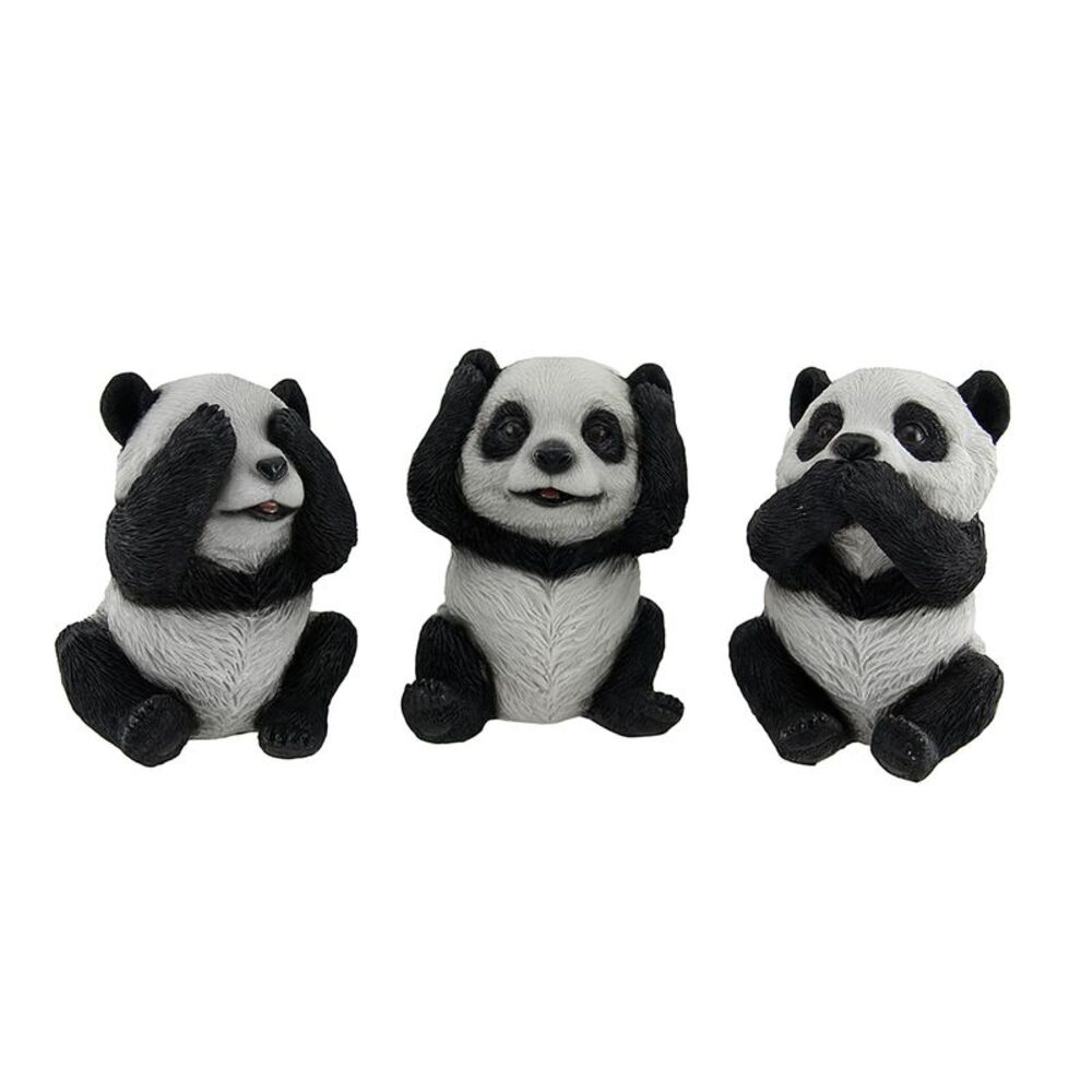 3 Piece See Hear Speak No Evil Sitting Baby Panda Bear Set